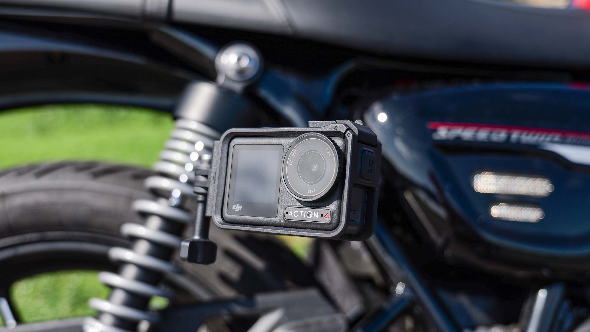 DJI Osmo Action 4 attached to tripod