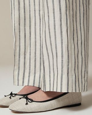 Quinn Square-Toe Ballet Flats in Spanish Canvas