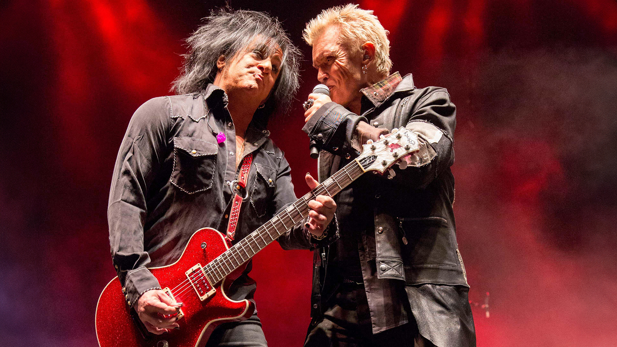 Steve Stevens (left) and Billy Idol onstage Sept. 12, 2015, during Riot Fest at Douglas Park in Chicago, Illinois