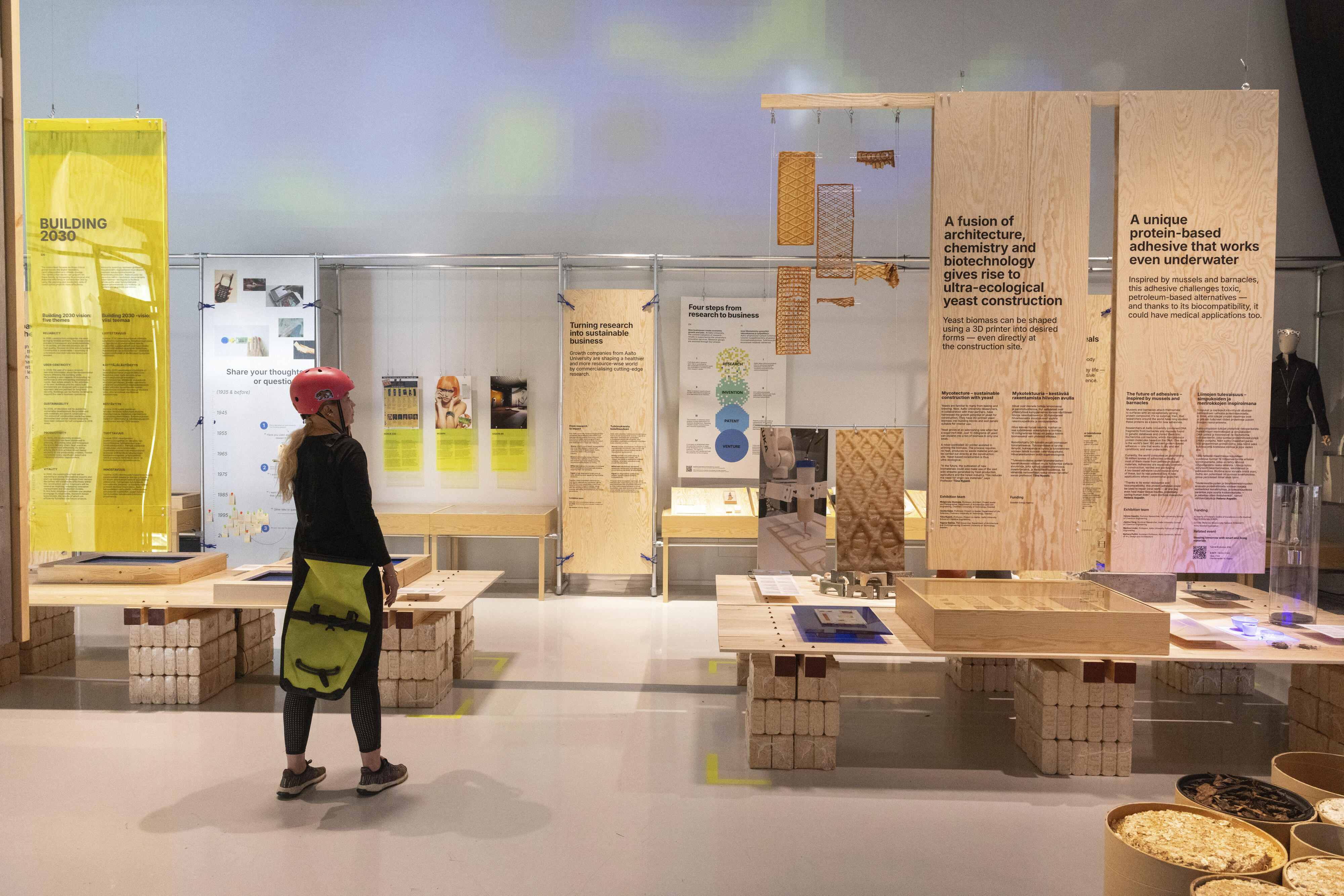 view of Designs for a Cooler Planet exhibition in Helsinki
