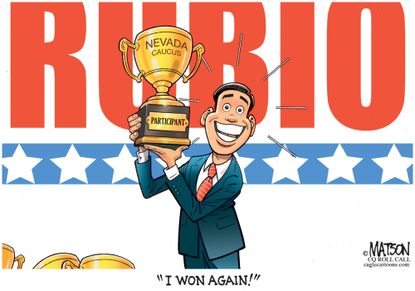 Political Cartoon U.S. Rubio Second Place 2016