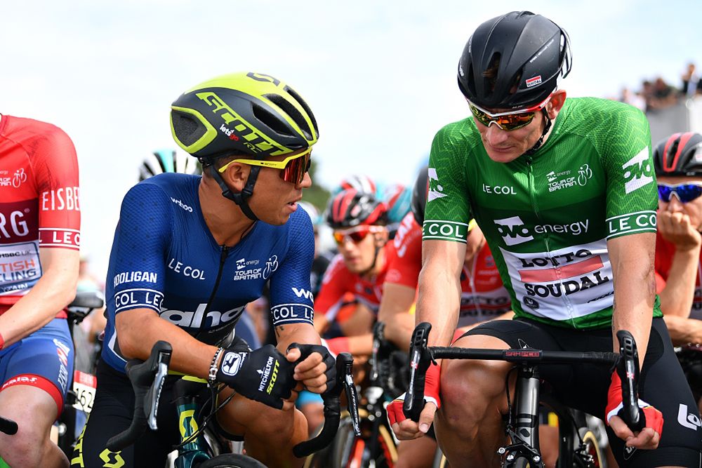Andre Greipel (Lotto Soudal) leads the Tour of Britain, lines up for stage 2 in the green jersey
