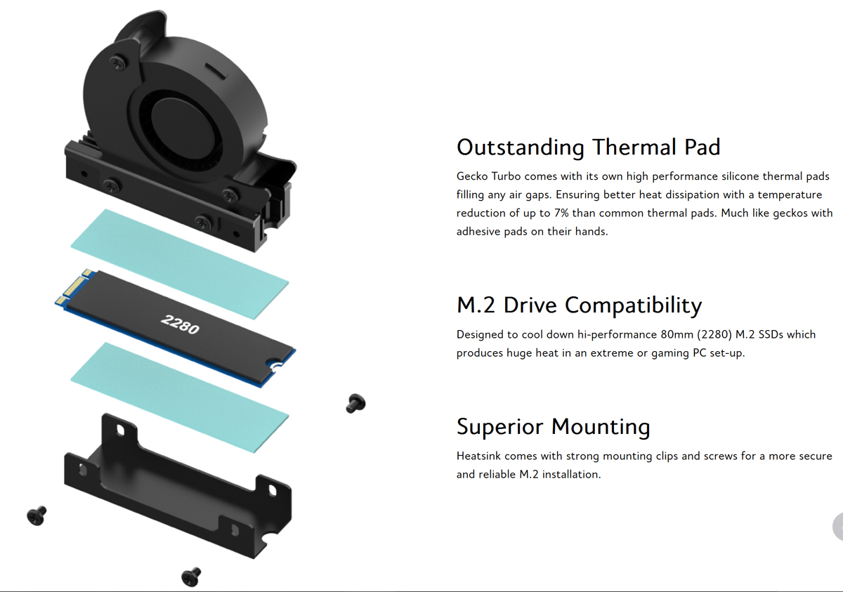 Akasa Gecko Cooler for M.2 SSD