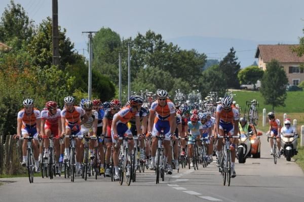 The Rabobank Continental team wait for their leader to return.