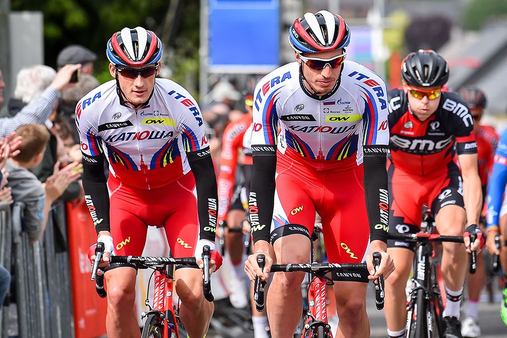 Katusha drive the pace.