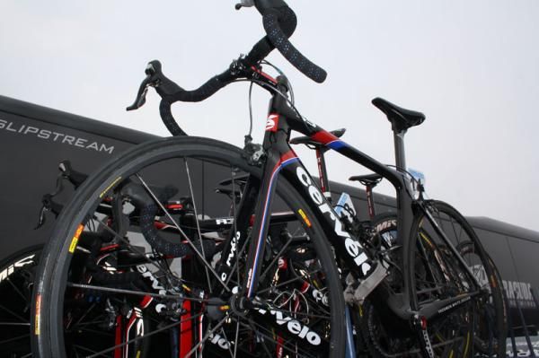 Garmin's Cervelo bikes on parade