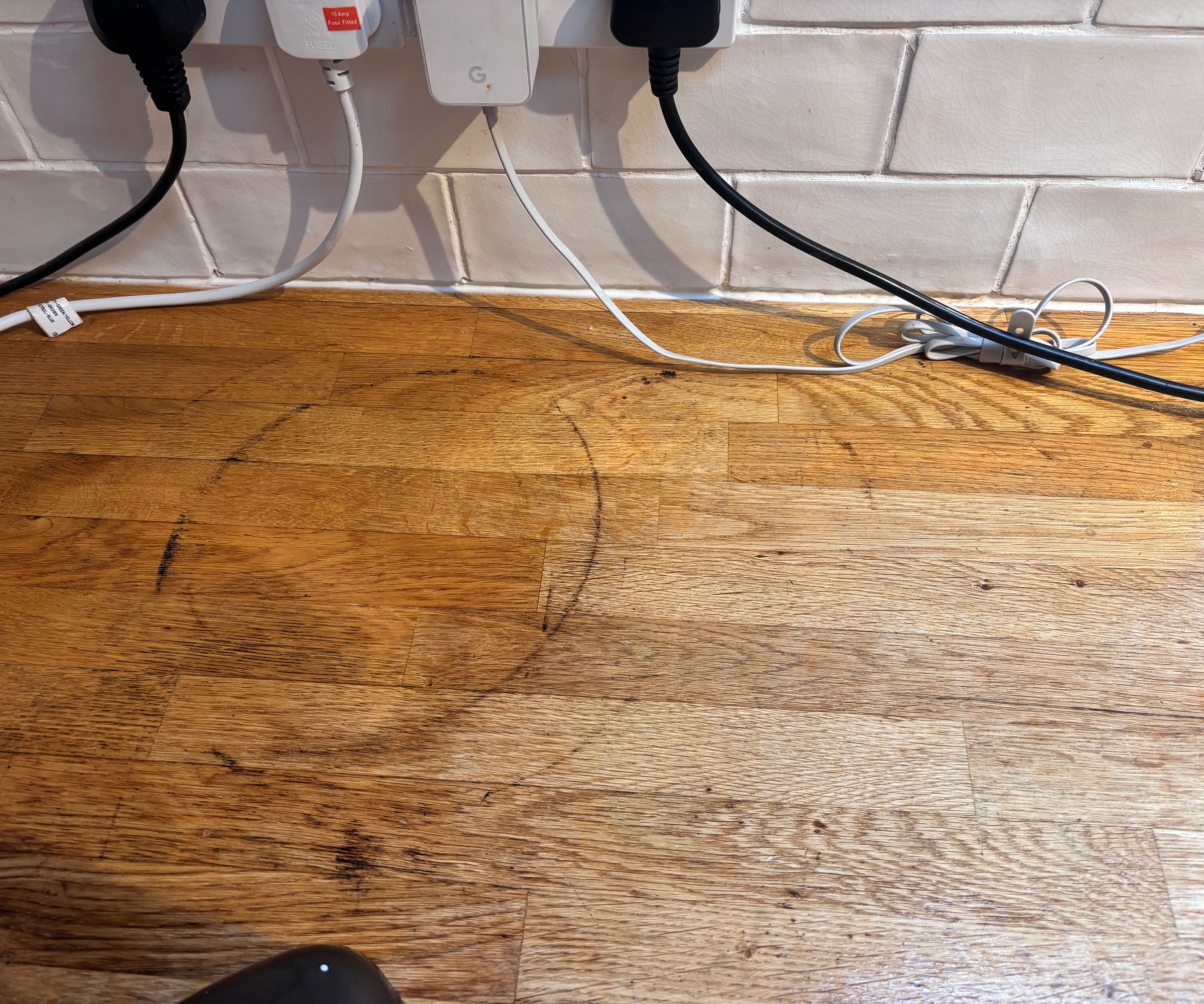 black rings on wooden worktops