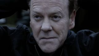 Kiefer Sutherland's Jack Bauer holding his hands behind his head in 24: Live Another Day