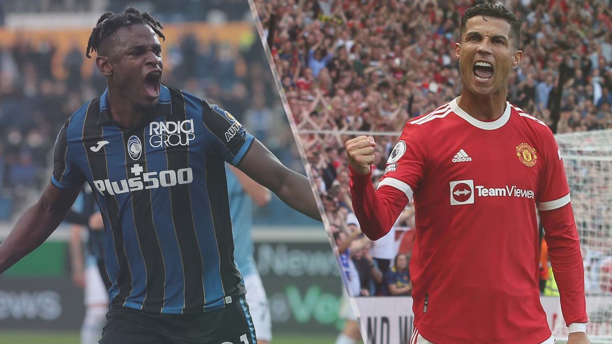 Duvan Zapata of Atalanta and Cristiano Ronaldo of Manchester United 