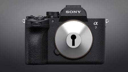 Sony A7 V with a lock on the lens mount