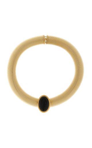 Opyum 14k Yellow Gold Onyx Necklace