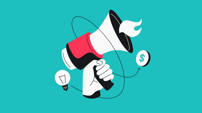 Surfshark's graphic showing a megaphone to symbolize a cybersecurity advocacy fund