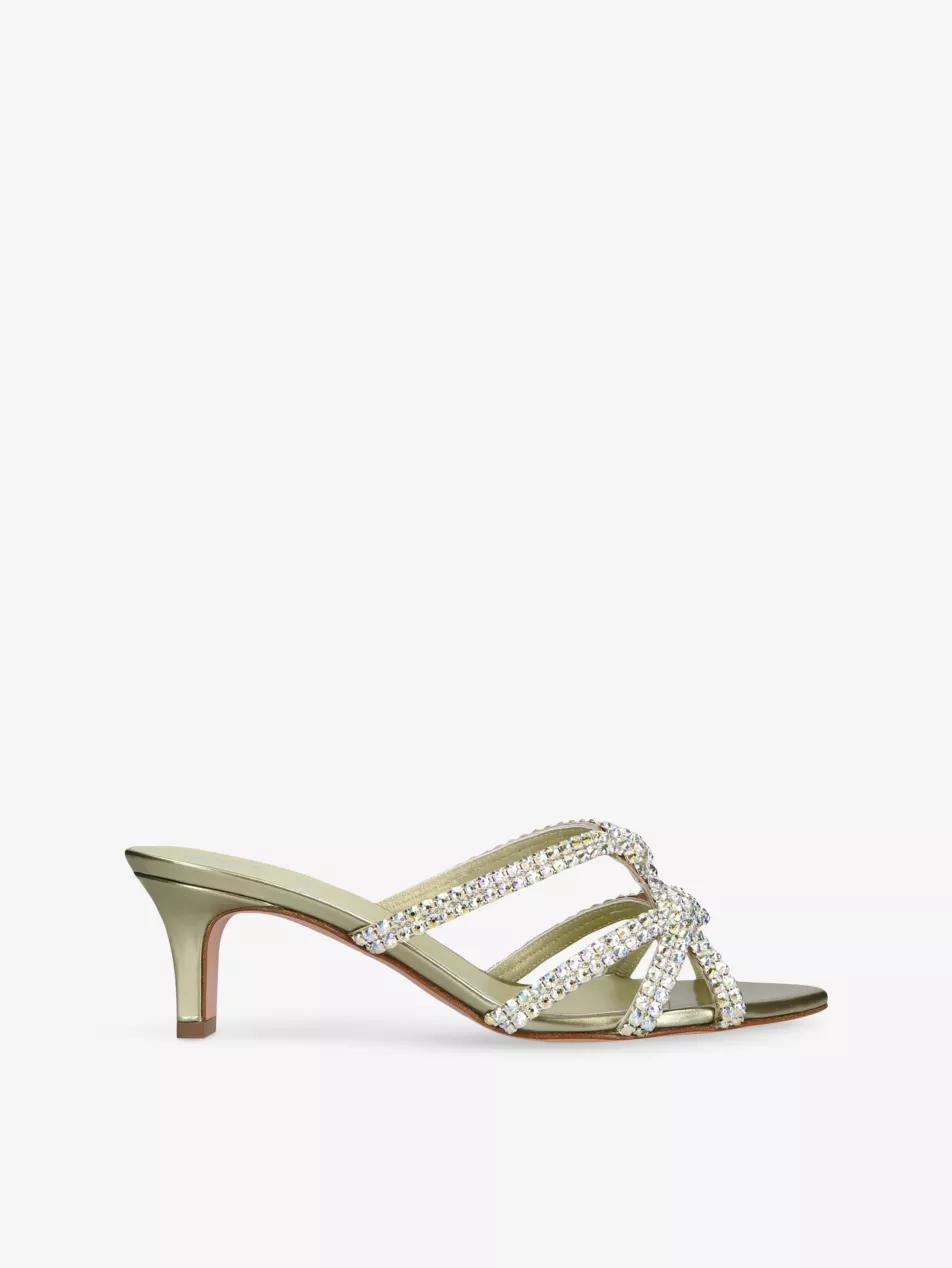 Montpellier Embellished Patent-Leather Heeled Sandals