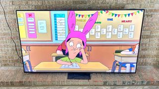 TCL QM8 showing a scene from Bob's Burgers