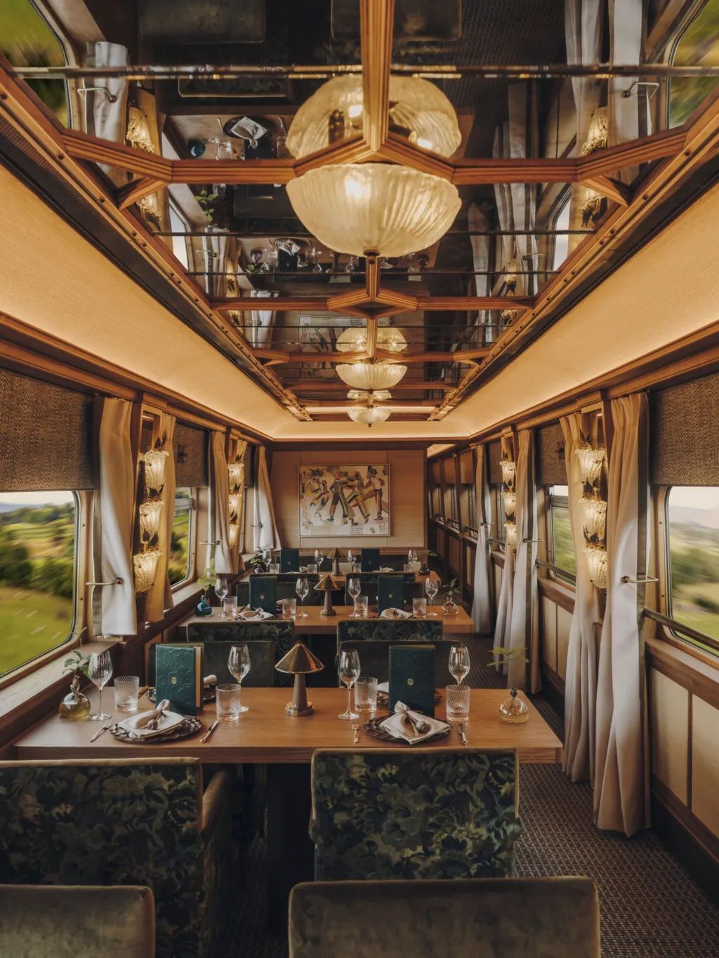 The interiors of Belmond's Britannic Explorer luxury train.