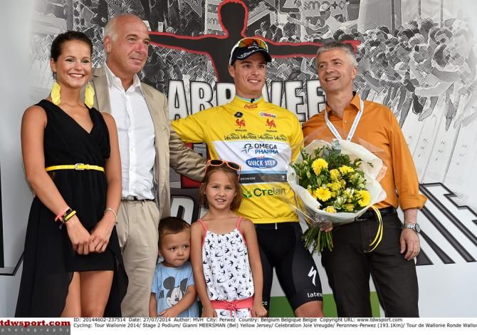 Gianni Meersman (Omega Pharma - Quick-Step) enjoying some podium time