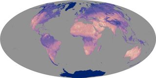 a nasa image showing earth's hottest surface temperatures