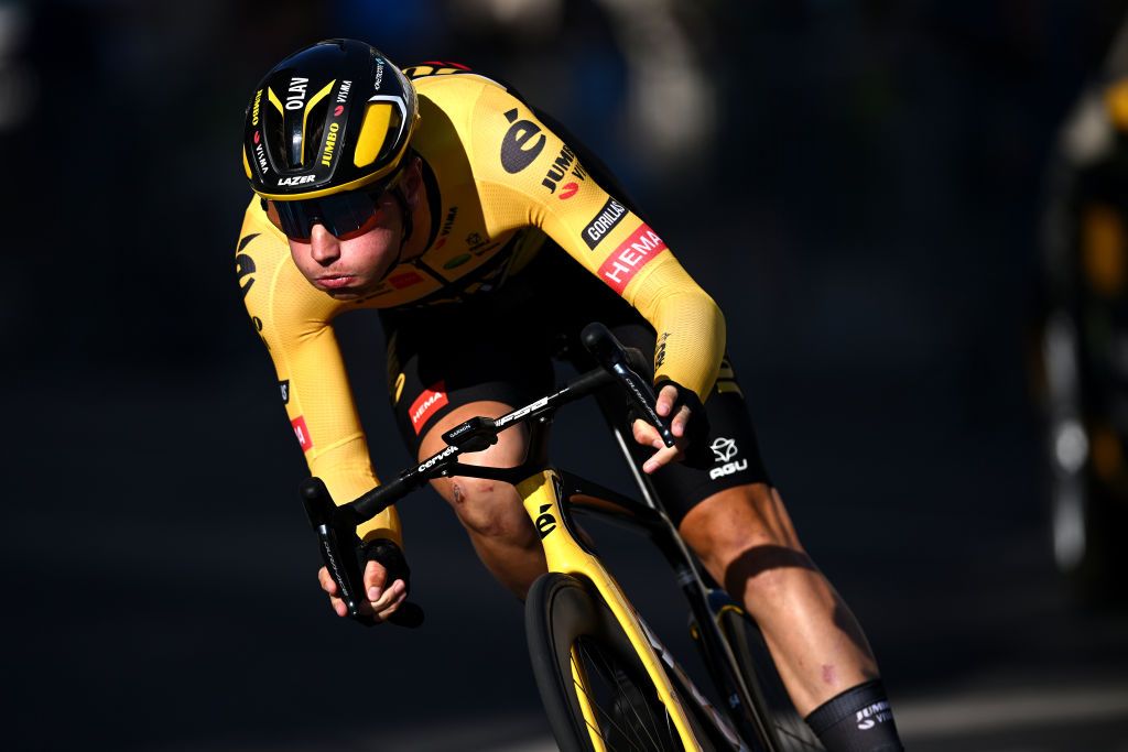 WEIMAR GERMANY AUGUST 24 Olav Kooij of Netherlands and Jumbo Visma Team sprints during the 37th Deutschland Tour 2022 Prologue a 26km individual time trial from Weimar to Weimar DeineTour on August 24 2022 in Weimar Germany Photo by Stuart FranklinGetty Images