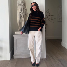 Makenna Alyse McReynolds wearing a white jeans outfit.