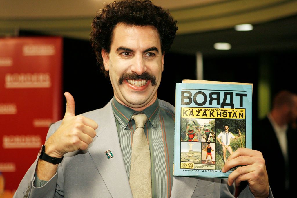 Sacha Baron Cohen as Borat.