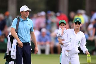 Jordan Spieth and wife, Annie Verret, at the Masters in 2023