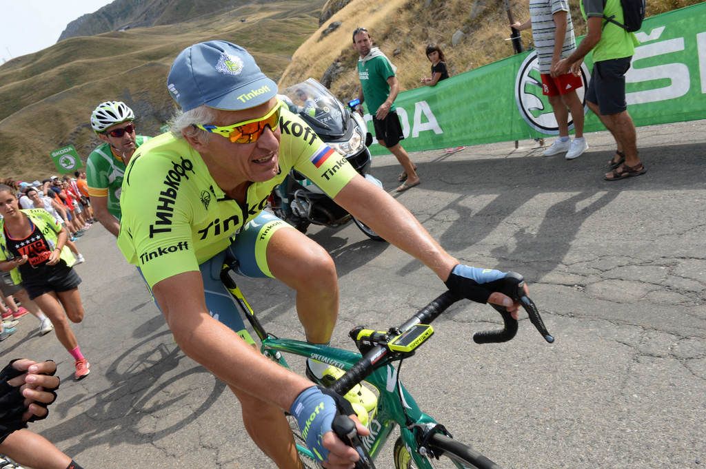 Tinkoff team boss Oleg Tinkov rode the course today