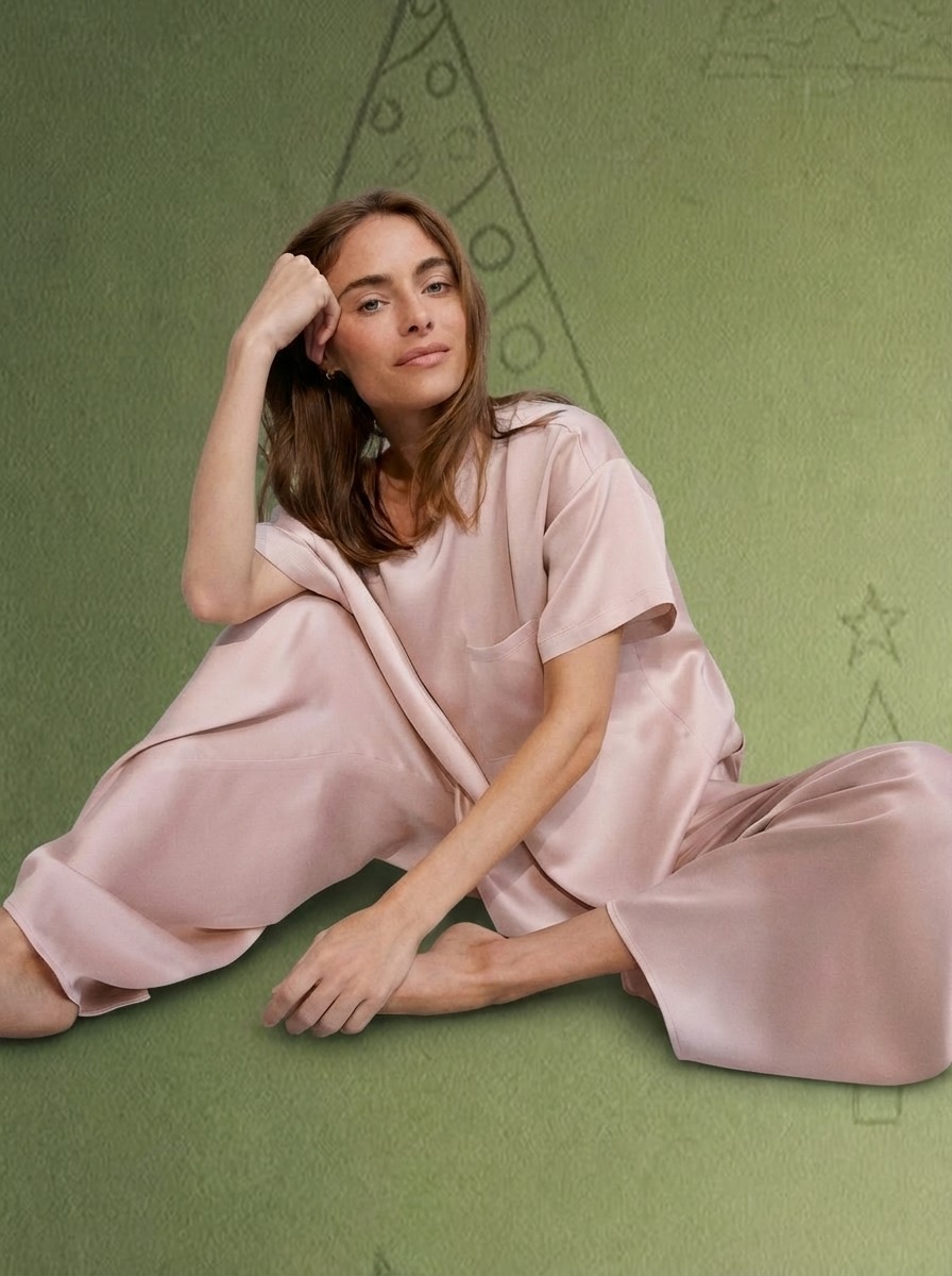 Lunya Washable Silk Tee Pant Set