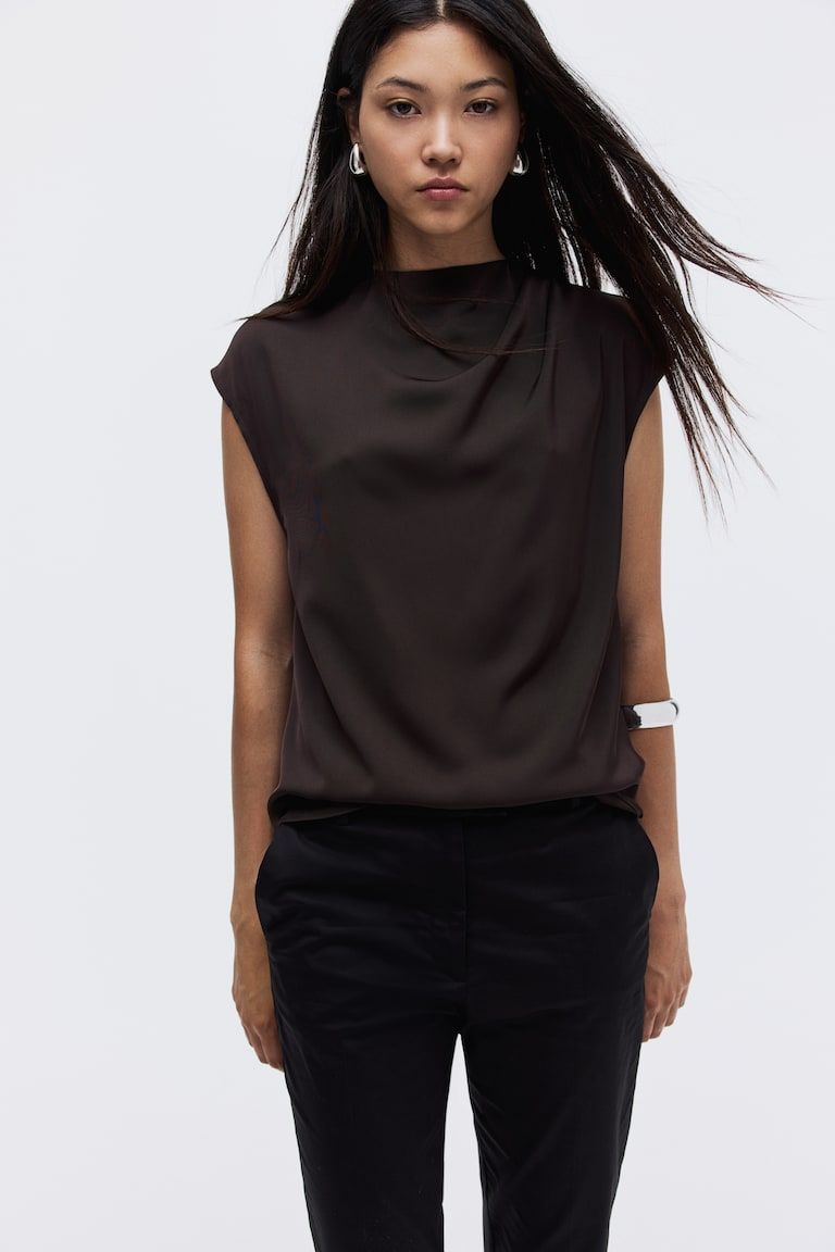 Cap-Sleeved Blouse