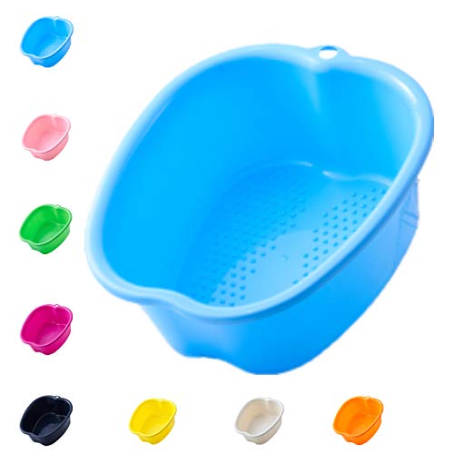 Large Foot Bath Spa Bowl Plastic Pedicure Bowl Massage Foot Tub,for Pedicure, Detox and Massage, Perfect to Soak Your Feet, Toe Nails and Ankles,can Be Soaked to Remove Dead Skin (blue)