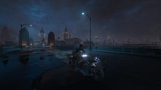 Nightwing on the Batcycle in Gotham Knights