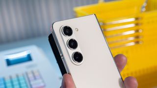 The protruding camera lenses of the Samsung Galaxy Z Fold 5