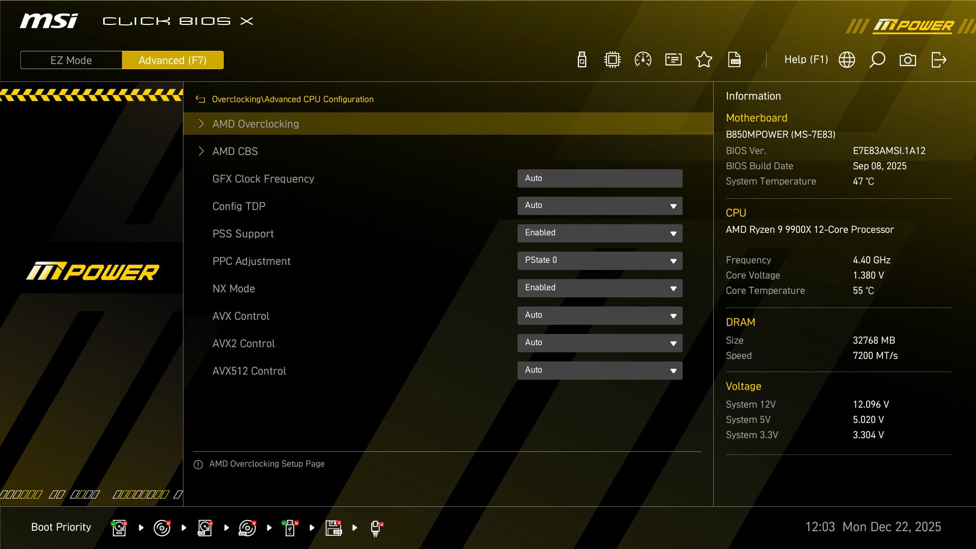 MSI B850 MPower - BIOS images