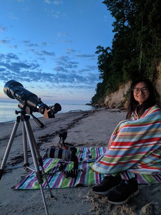 Joy Ng, a multimedia producer at NASA's Goddard Space Flight Center, enjoys and photographs NEOWISE.