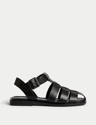 M&S Collection, Wide Fit Leather Strappy Sandals