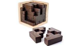 Sharp brain zone wooden cube