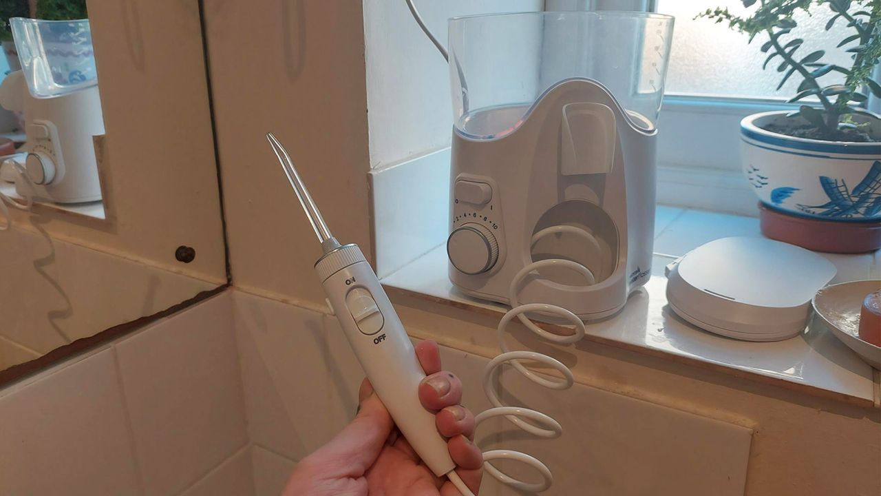 waterpik ultra water flosser being tested by Live Science contributor Lou Mudge