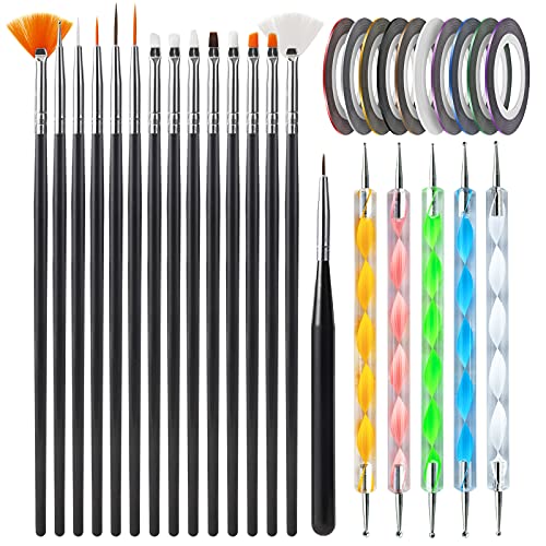 Amazon.com : Artdone Nail Art Brushes Set,nail Art Tool Set,nail Dotting Tools,nail Dust Brush,striping Nail Art Brushes for Long Lines,nail Drawing Pen for Nail Design.… : Beauty & Personal Care