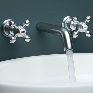 hot and cold water tap and water outlet