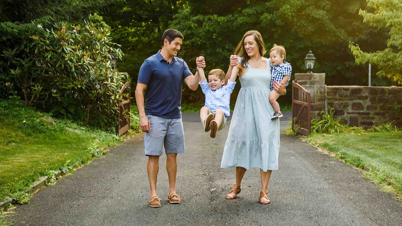 Will and Anna with their sons Theo and Jack