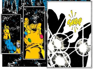 Thanos snaps Infinity Gauntlet