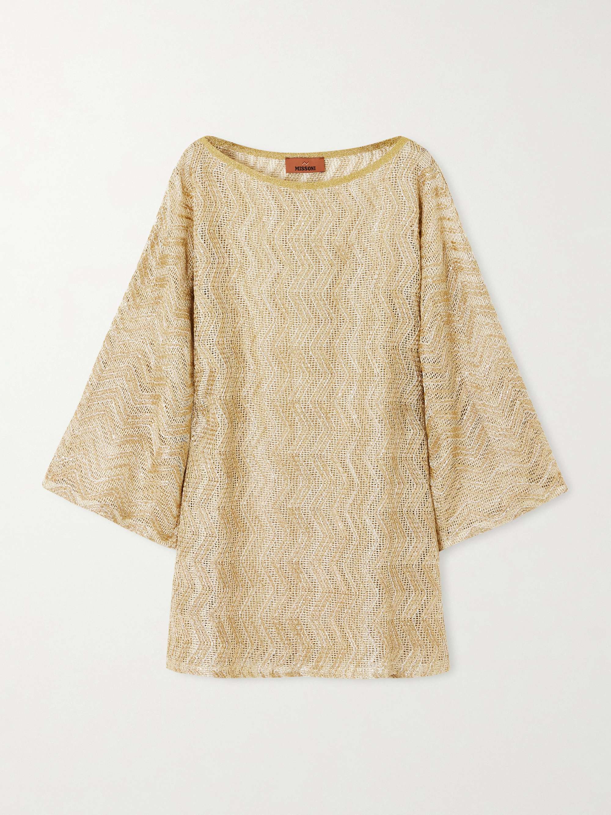 Mare Metallic Crochet-Knit Coverup