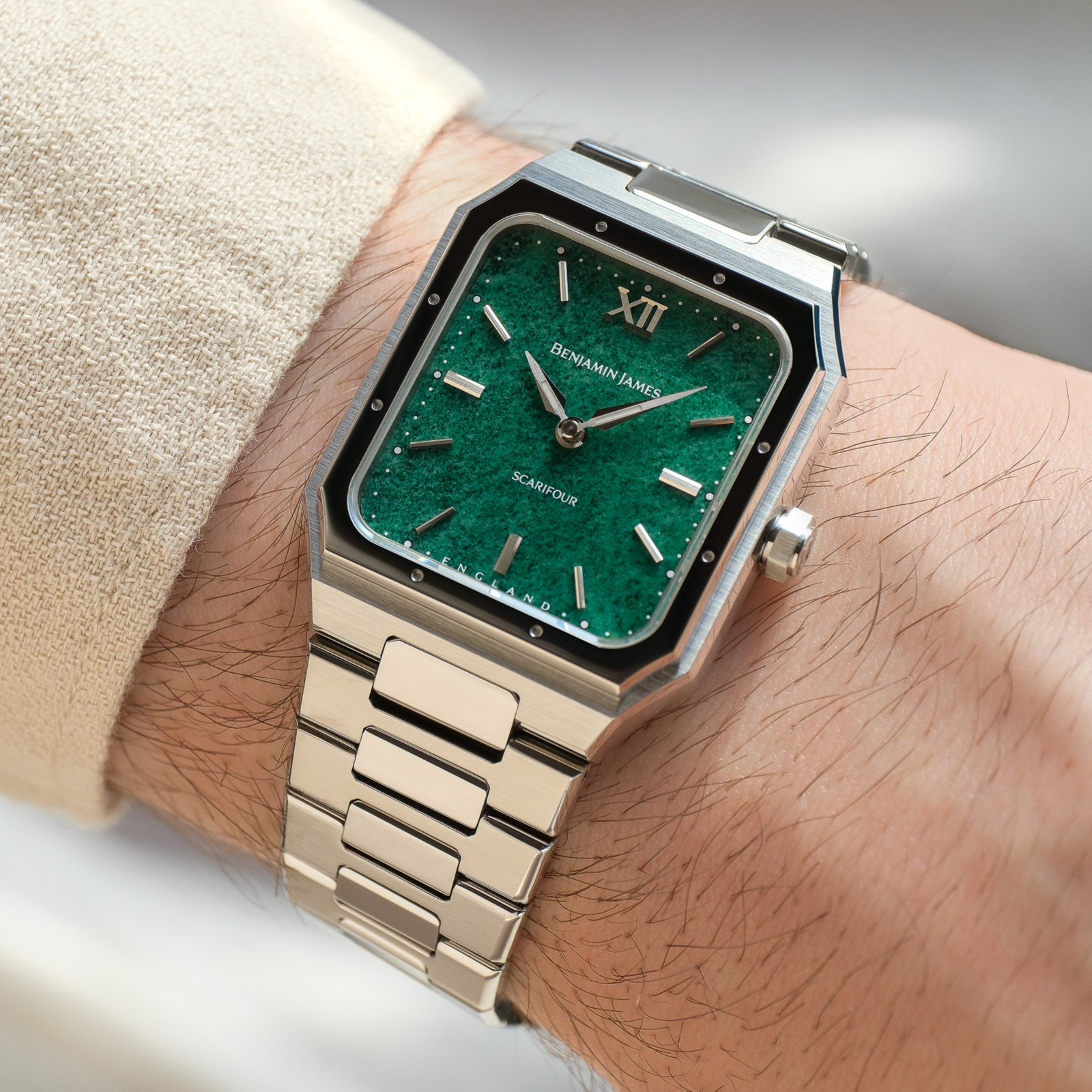 Benjamin James Watches in Jade from different angles