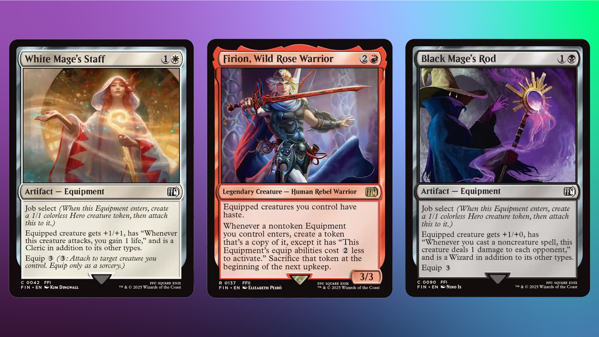Magic the Gathering cards featuring Final Fantasy characters