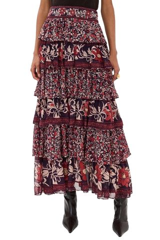 Chelsea Garden Ruffles Maxi Skirt