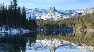 Winter reflections at Mammoth Lakes in California