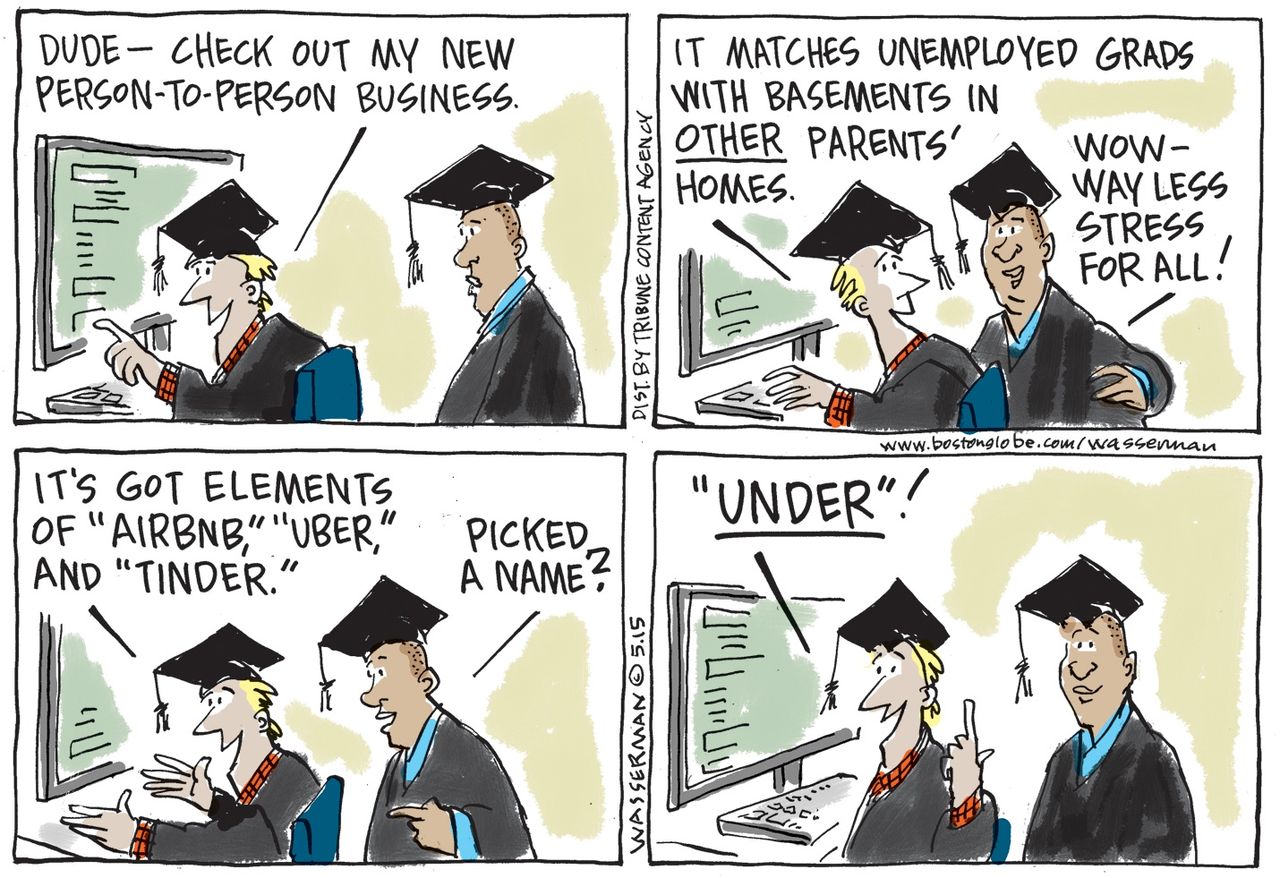 Editorial cartoon U.S. College Graduates