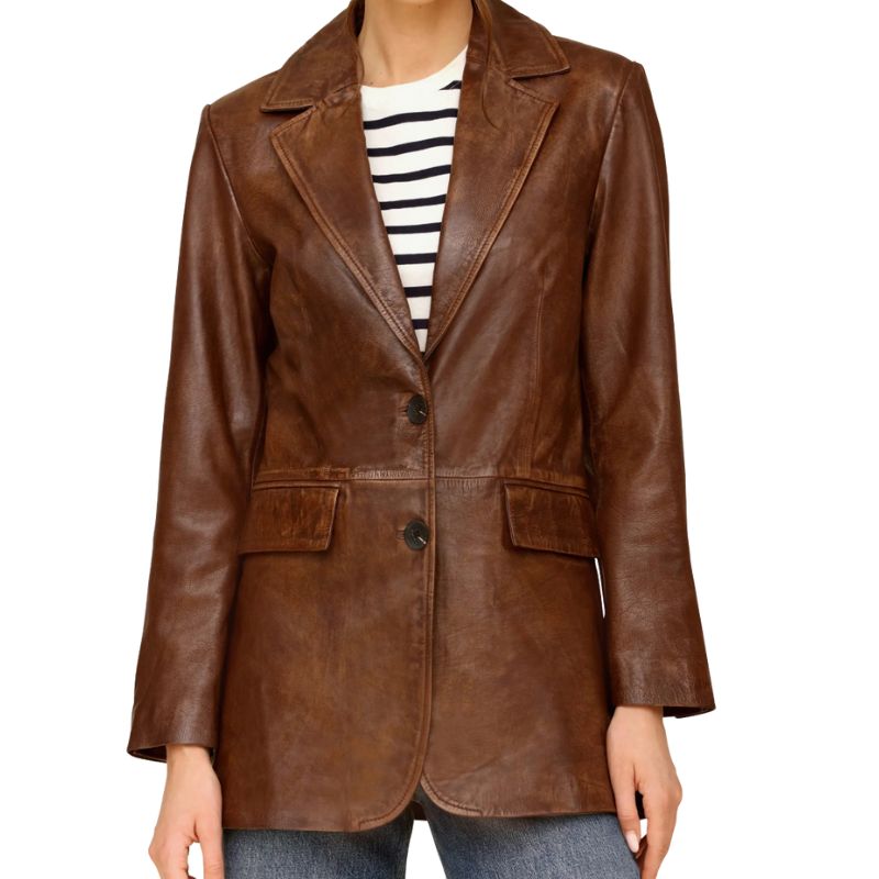Image of leather blazer