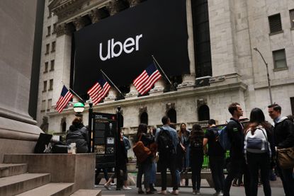 The Uber logo on Wall Street