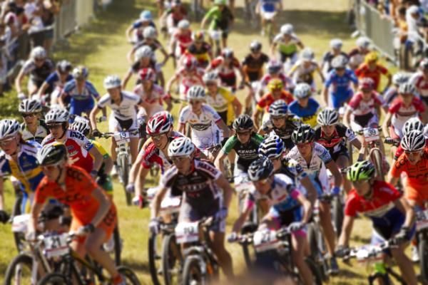 The women's start at the Offenburg World Cup in Germany.