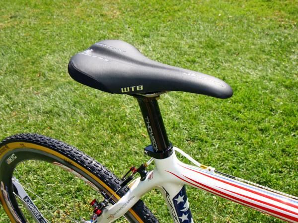 Katie Compton (Planet Bike-Stevens Bikes) has long preferred WTB Silverado saddles and Thomson seatposts.